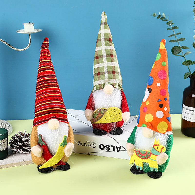 Faceless Gnome Dolls — Colorful Fiesta Tabletop Decor