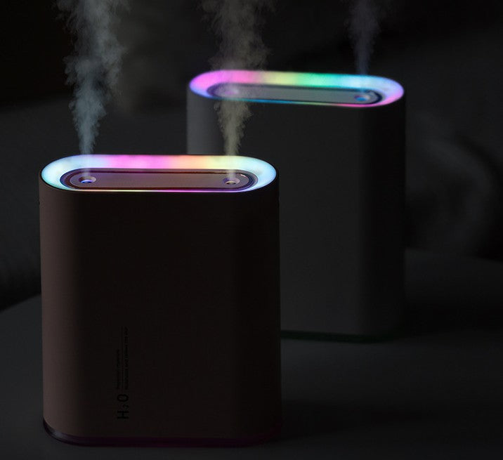 Mini USB Desk Humidifier with Dual Mist and RGB Glow