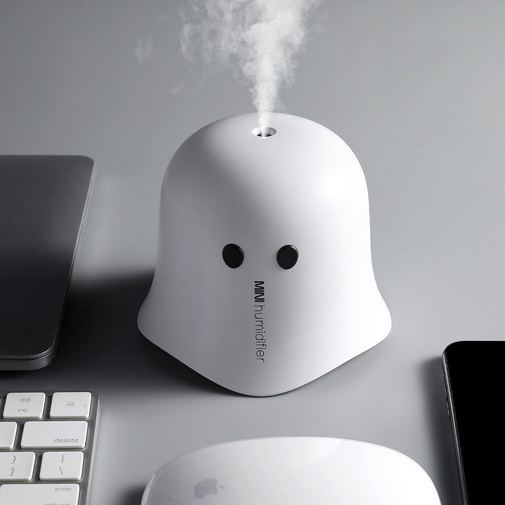 Mini Ghost USB Humidifier with Night Light for Desk