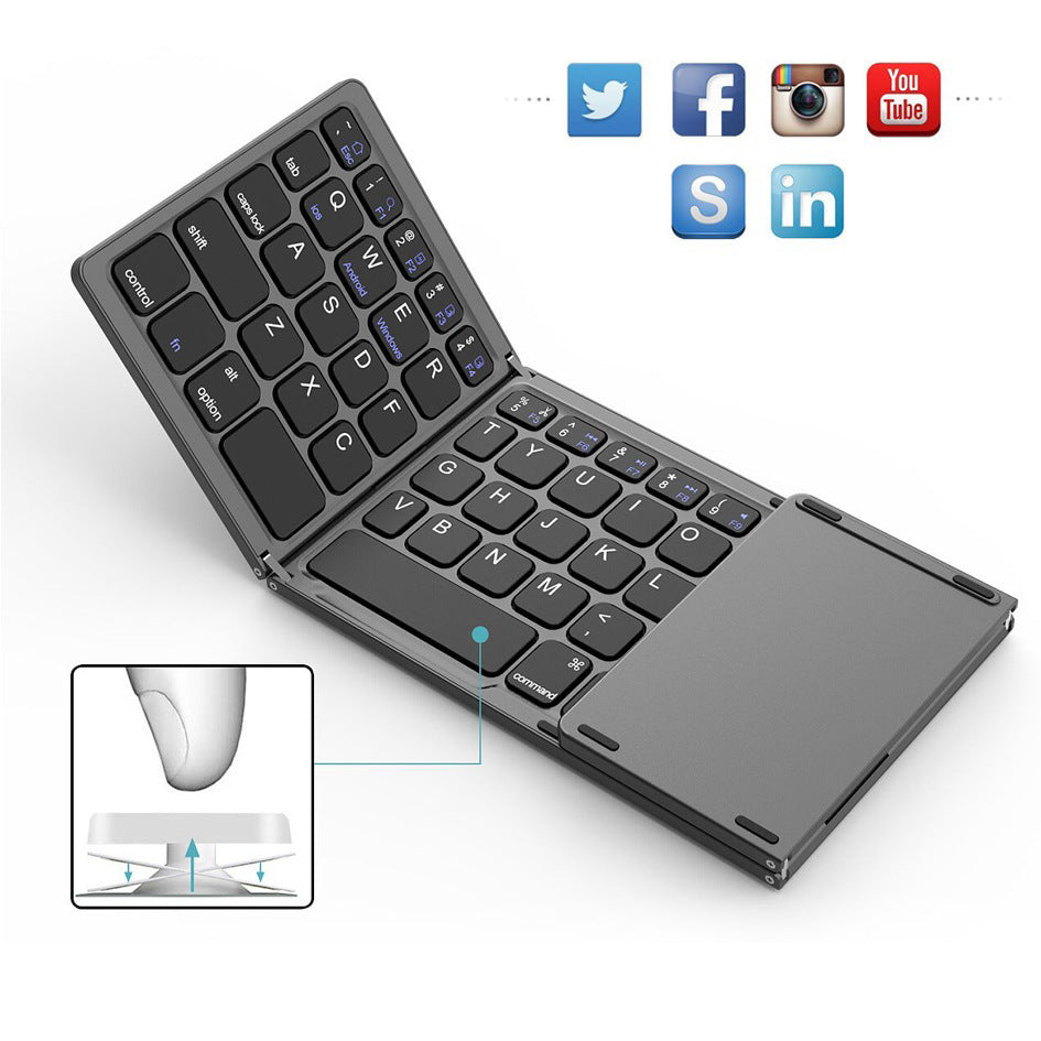 Foldable Bluetooth Keyboard with Touchpad for Travel