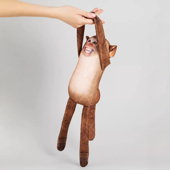 Monkey Plush Hand Puppet With Magnetic Paws & Hanging Fun
