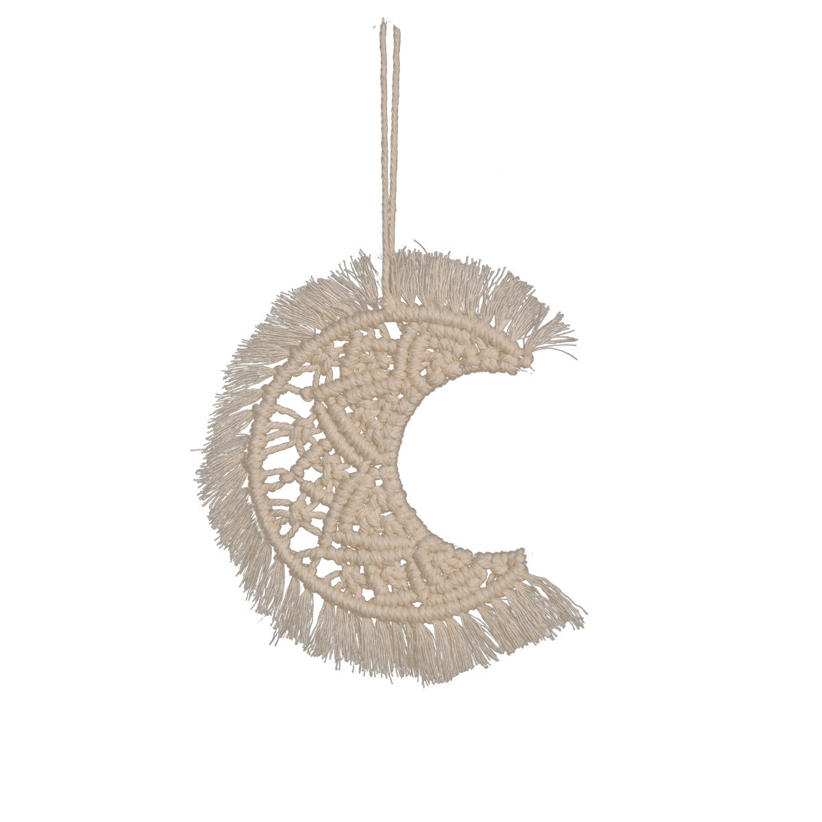 Hand-Woven Moon Wall Hanging for Bohemian Room Warmth