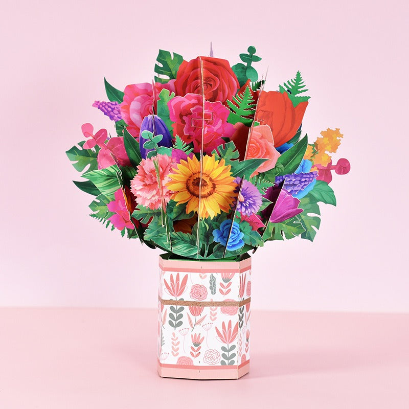 3D Pop-Up Bouquet Greeting Card for Mother’s Day Gift