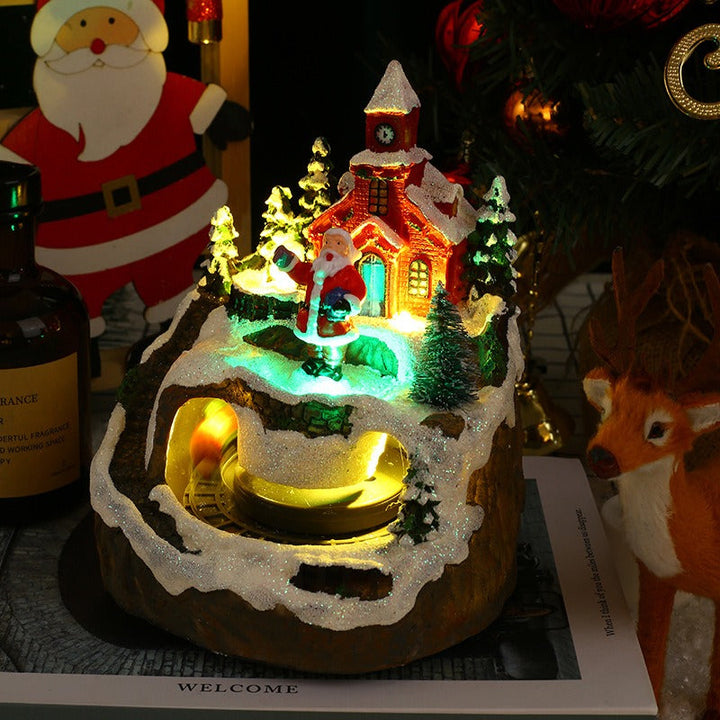 Christmas Village Decoration with Moving Train Lights