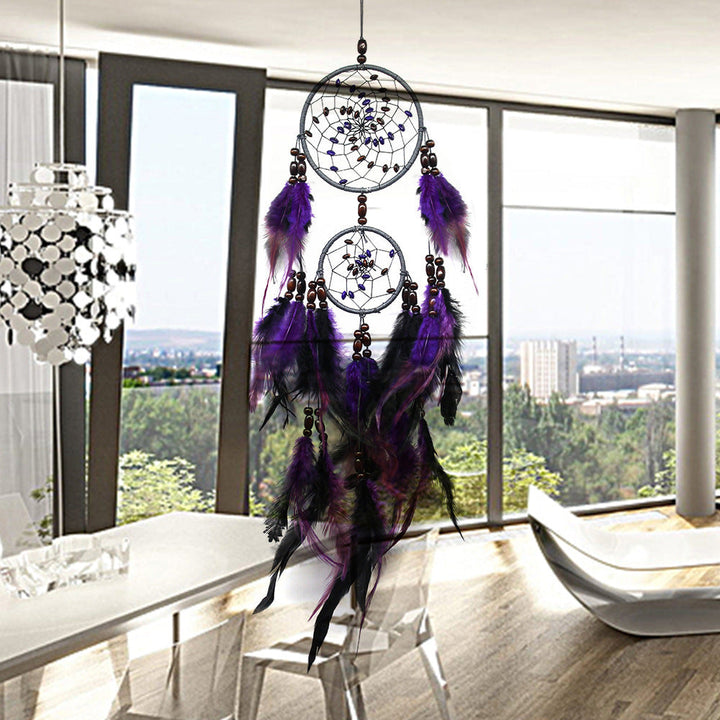 Black Purple Feather Dream Catcher Wall Decoration
