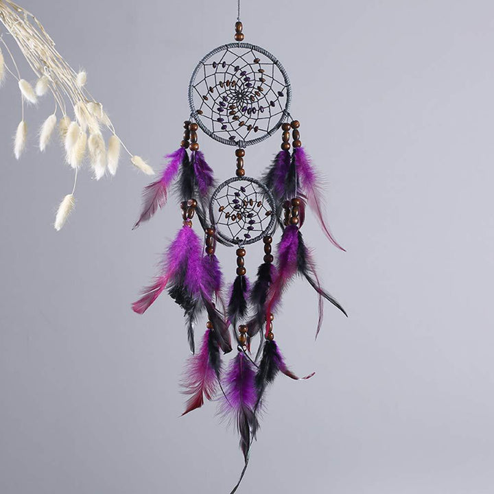 Black Purple Feather Dream Catcher Wall Decoration