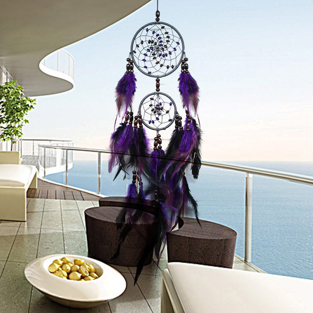 Black Purple Feather Dream Catcher Wall Decoration