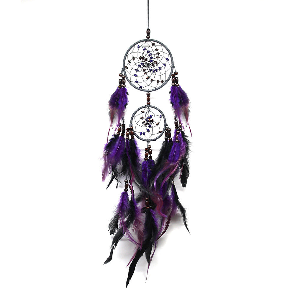 Black Purple Feather Dream Catcher Wall Decoration