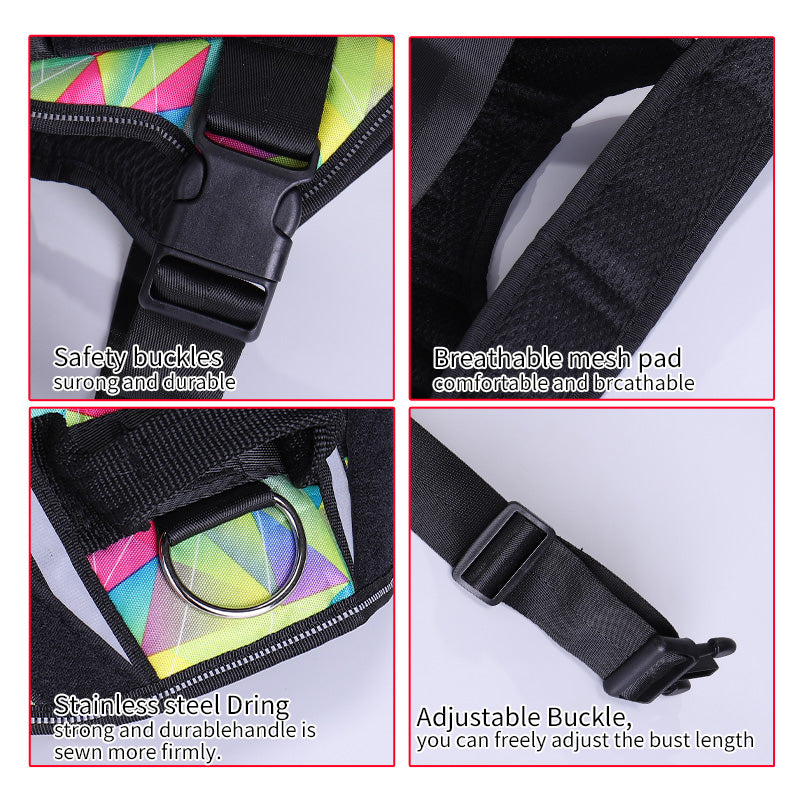 Reflective Dog Harness With Custom ID Patch for Walks