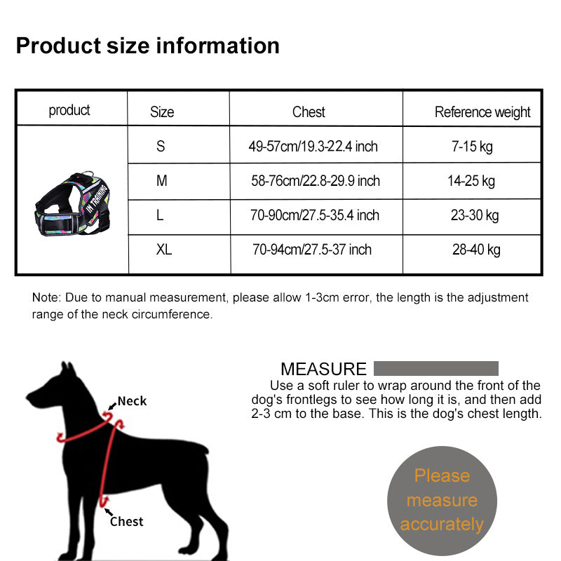 Reflective Dog Harness With Custom ID Patch for Walks