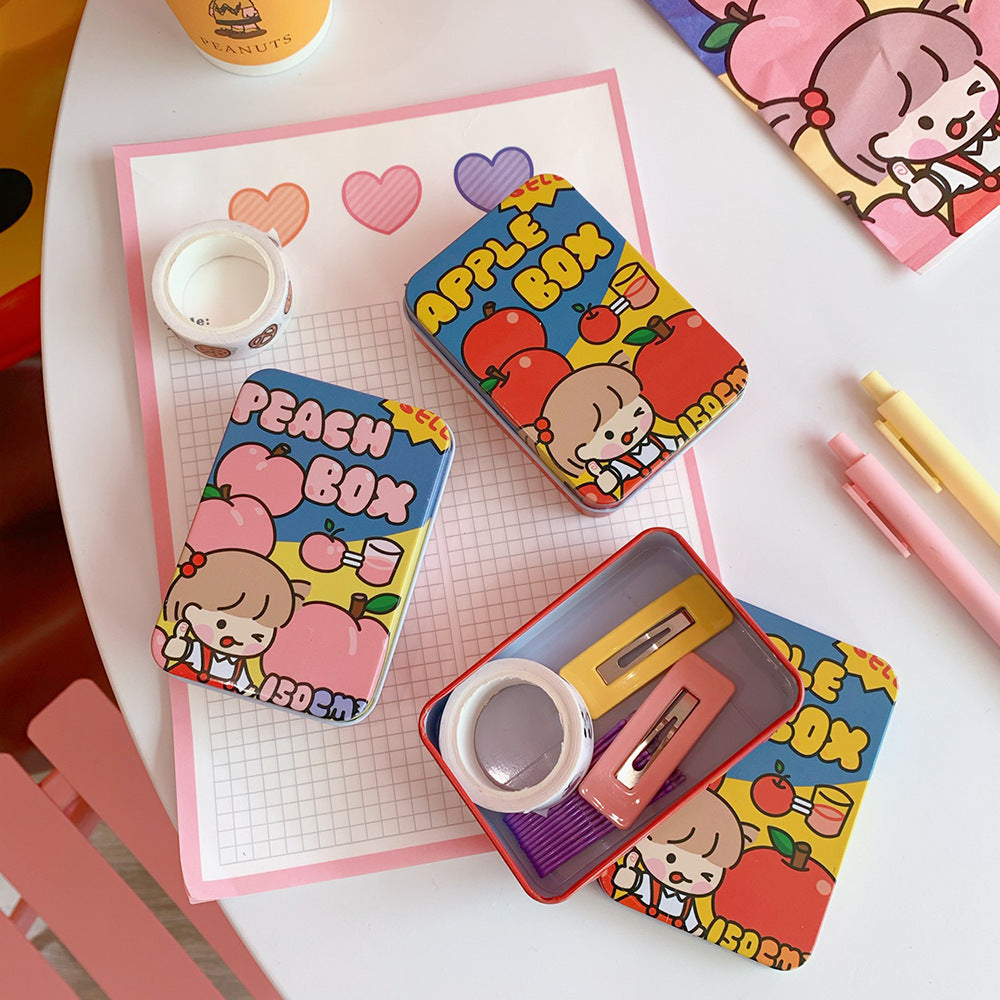 Cute Tinplate Storage Box Set for Desk and Vanity