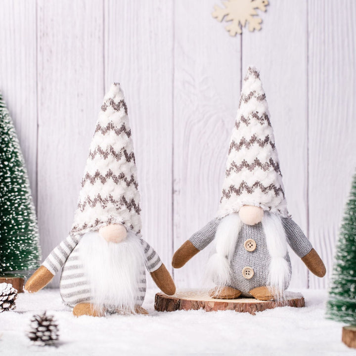 Nordic Knit Gnome Ornament - Cozy Faceless Forest Elf Decor