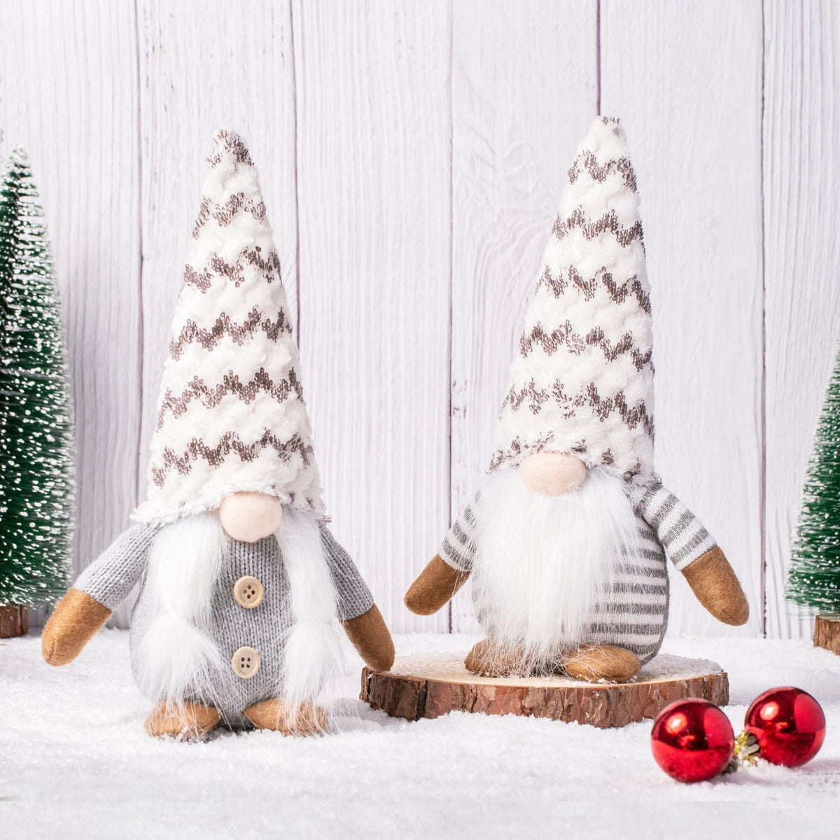 Nordic Knit Gnome Ornament - Cozy Faceless Forest Elf Decor