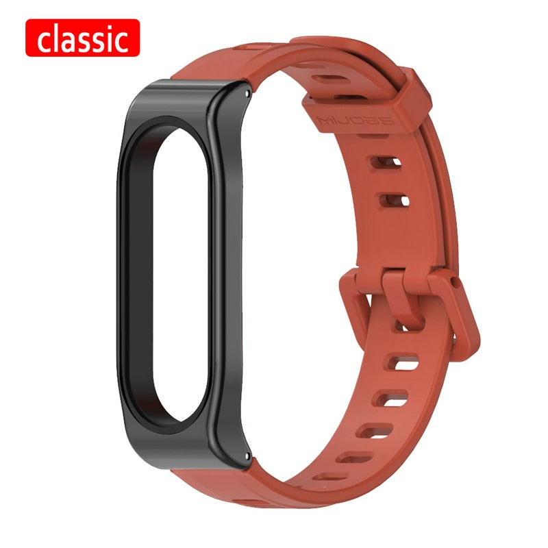 Xiaomi Mi Band 5 Strap With Metal Frame, Silicone Fit