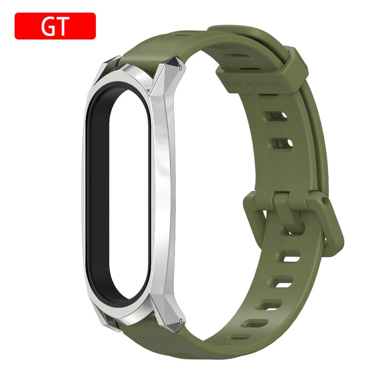 Xiaomi Mi Band 5 Strap With Metal Frame, Silicone Fit