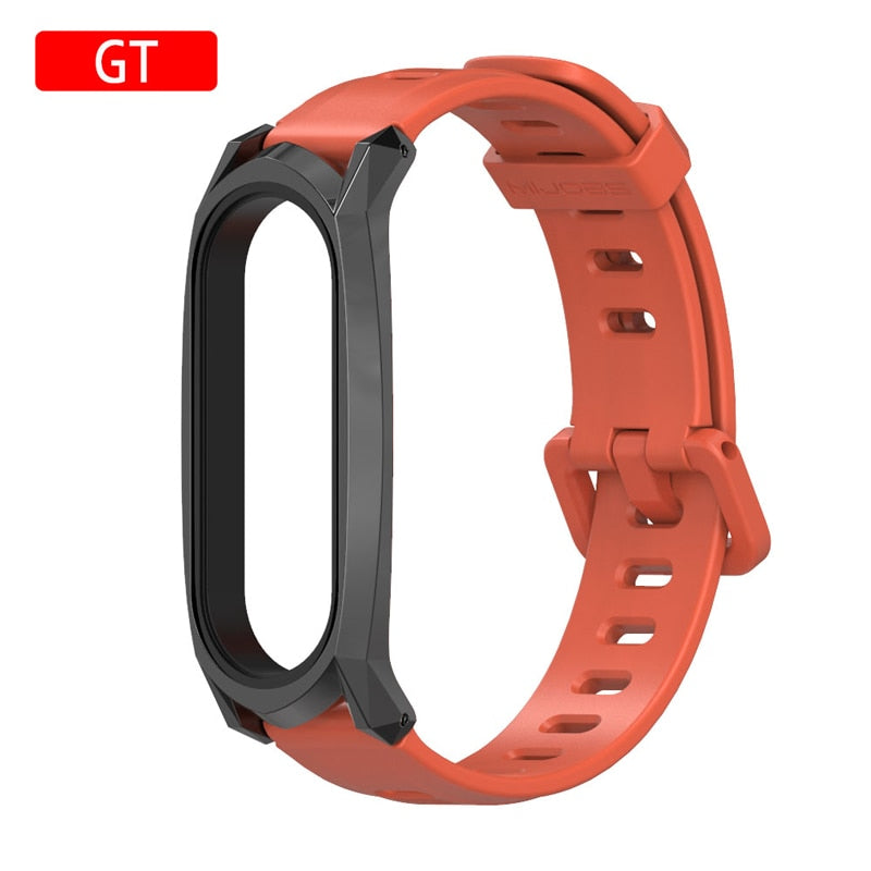 Xiaomi Mi Band 5 Strap With Metal Frame, Silicone Fit