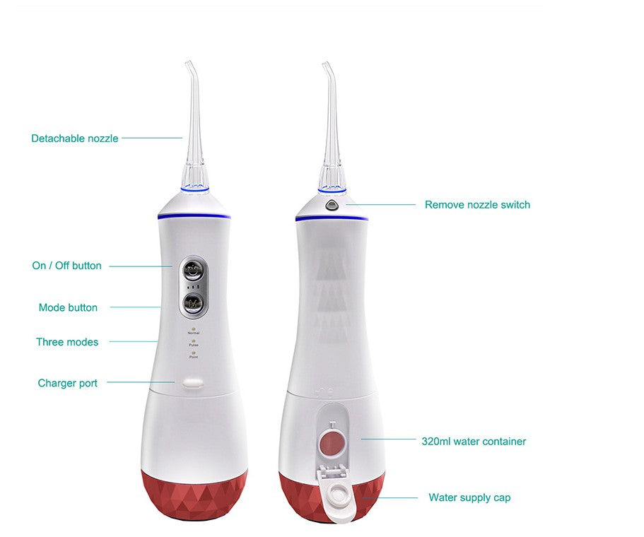Cordless Water Flosser, 320ml Tank, 9 Modes, Leakproof