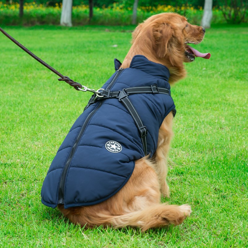 Reflective Dog Coat With Built-In Adjustable Harness
