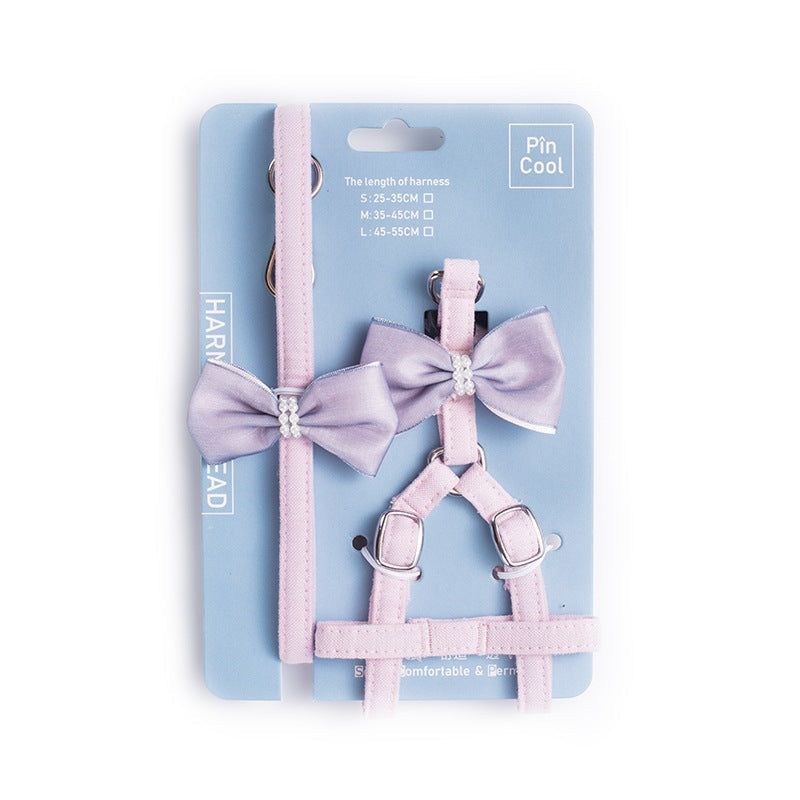 Small Dog Harness and Leash Set for Stylish Walks