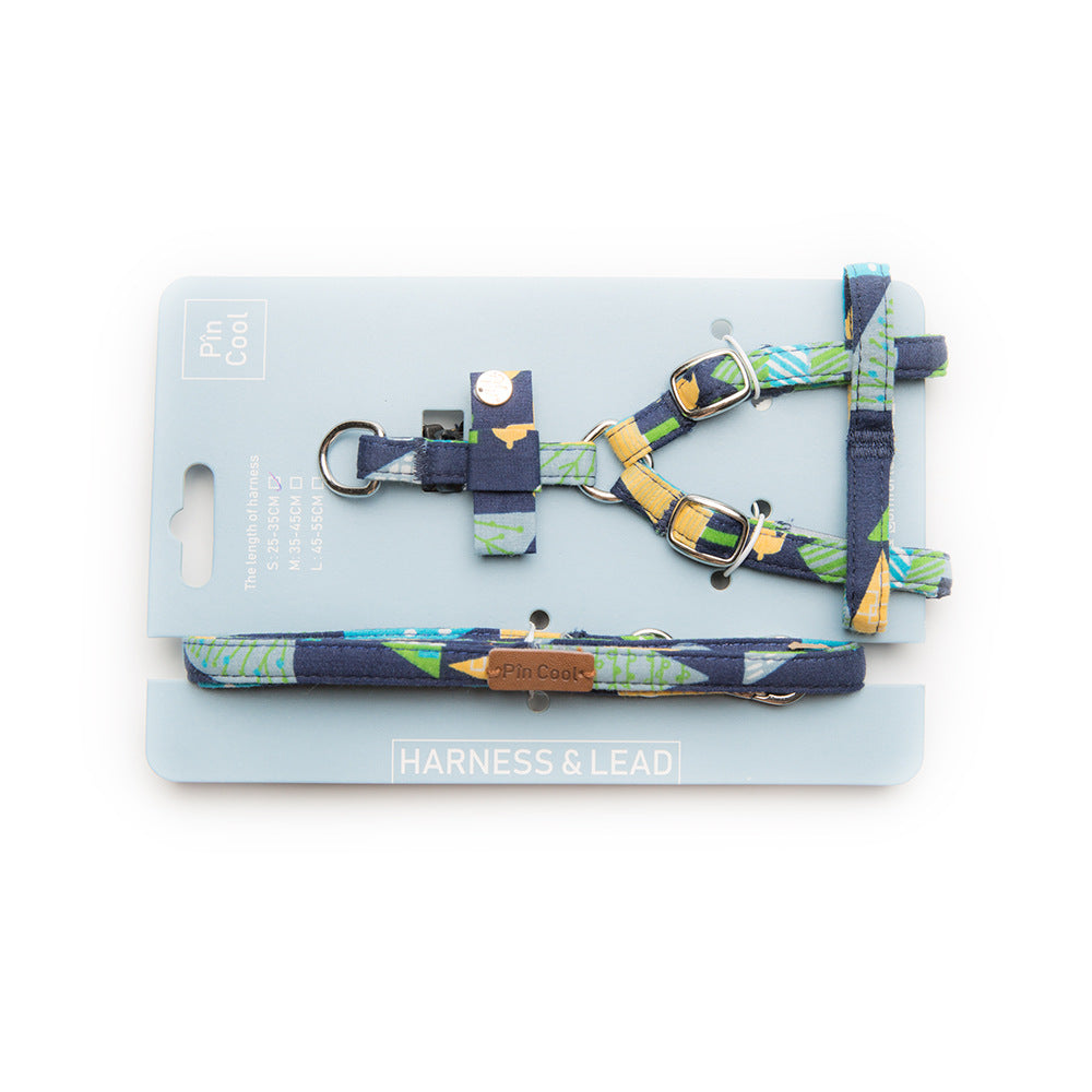 Small Dog Harness and Leash Set for Stylish Walks