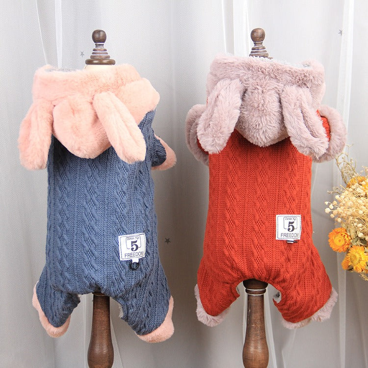 Dog Winter Clothes: Full-Body Rabbit-Ear Cozy Warmth