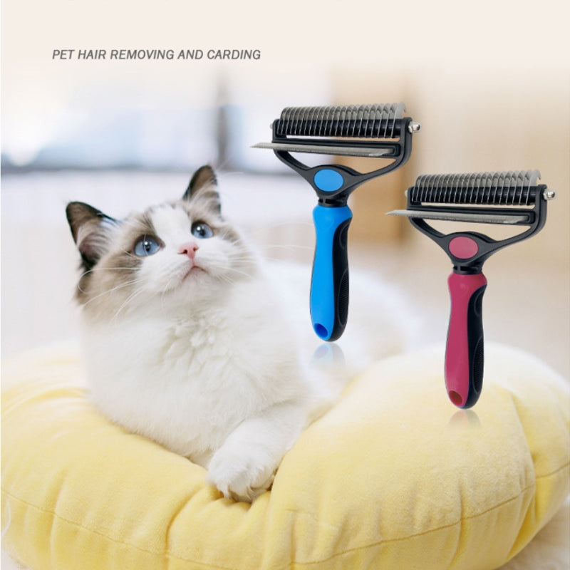 Two-in-One Pet Grooming Comb for Loose Hair & Knots