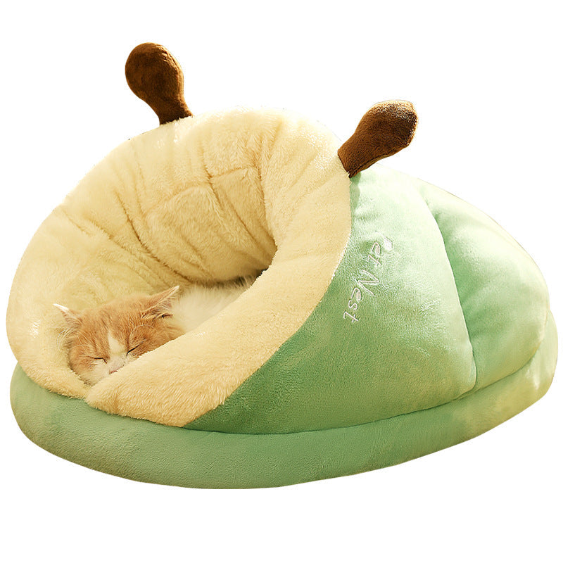 Pet Kennel Bed: Warm Deep Plush Nest for Small Dogs