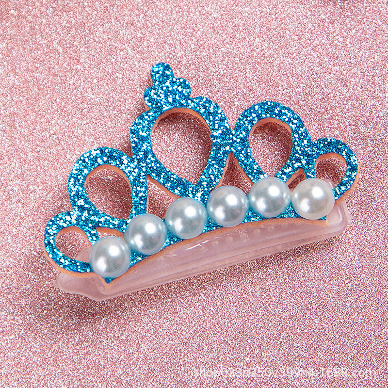 Cat Crown Clip – Glitter Pearl Pet Hair Accessory