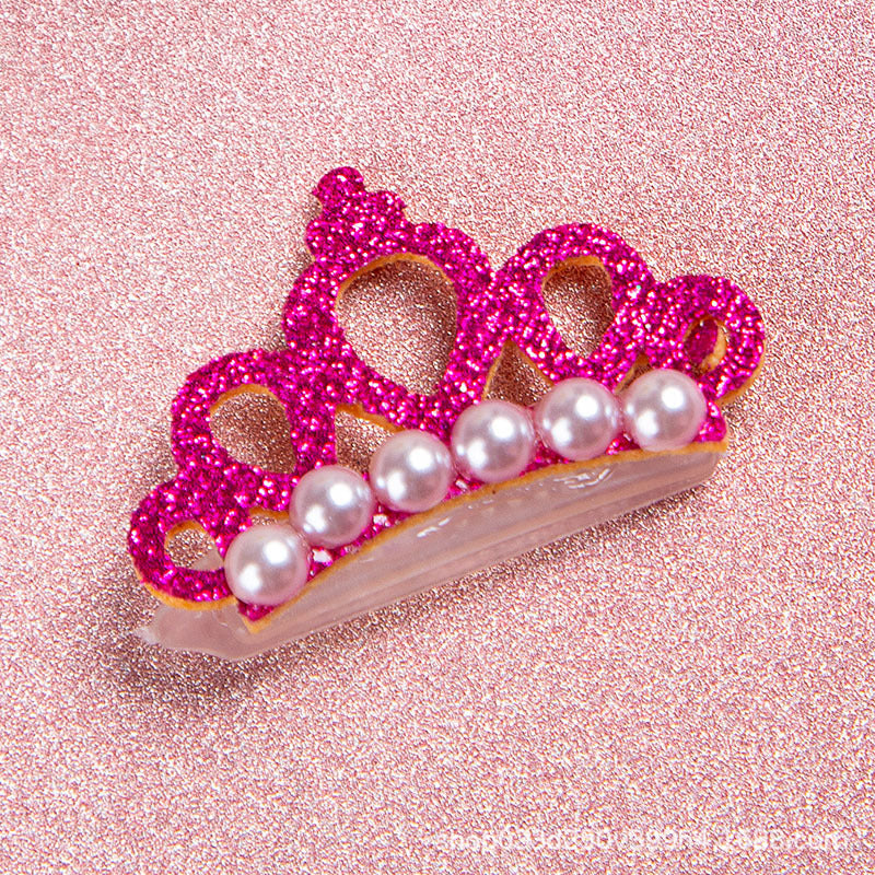 Cat Crown Clip – Glitter Pearl Pet Hair Accessory