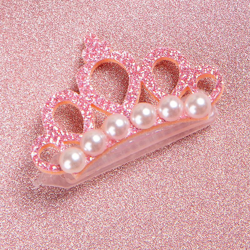Cat Crown Clip – Glitter Pearl Pet Hair Accessory
