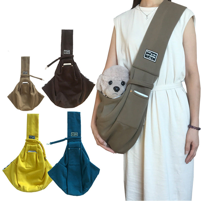 Small Pet Shoulder Carrier Bag for Hands-Free Walks