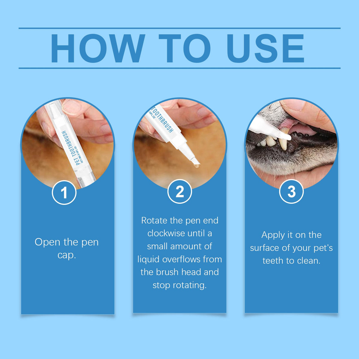 Pet Toothbrush Pen for Fresher Breath & Cleaner Teeth