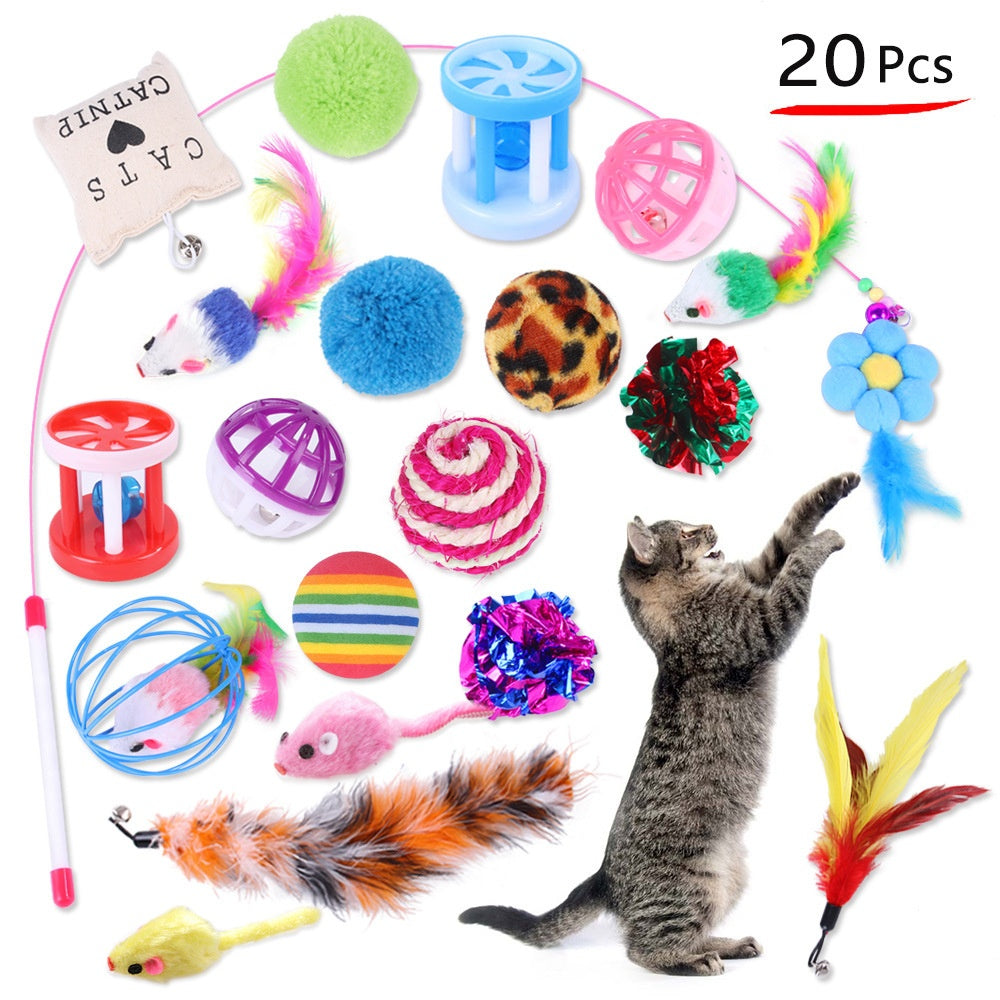 20-Piece Cat Toy Set for Engaging Indoor Playtime