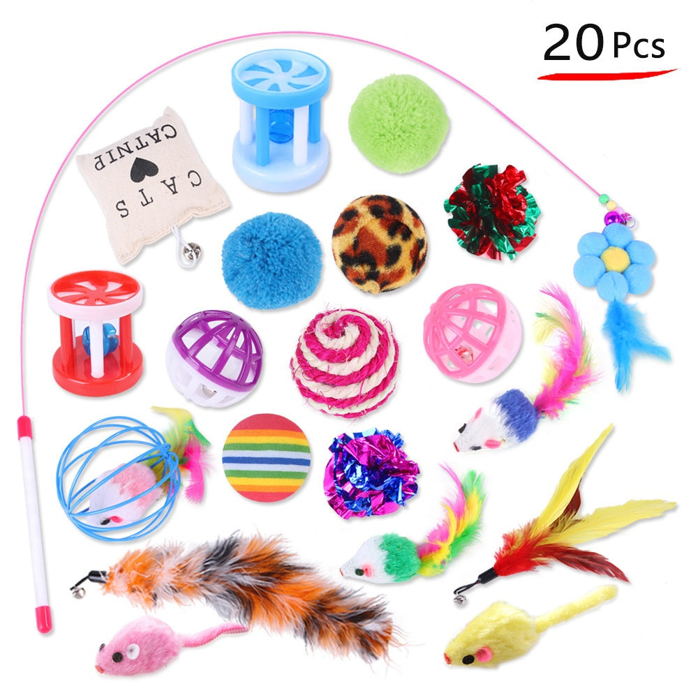 20-Piece Cat Toy Set for Engaging Indoor Playtime