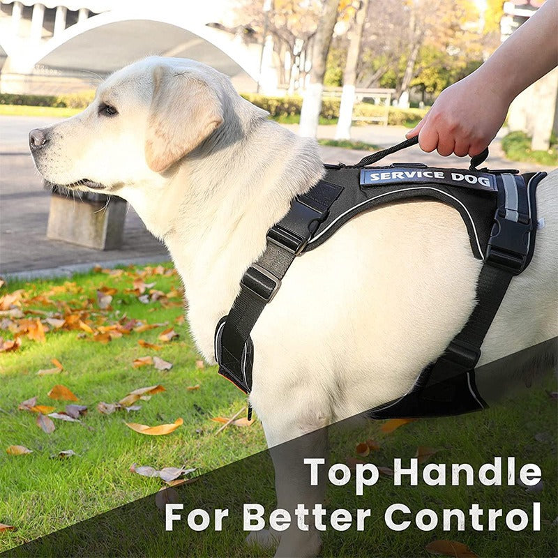 Reflective Service Dog Harness With Top Handle Control