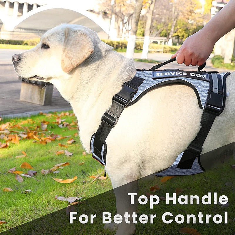 Reflective Service Dog Harness With Top Handle Control