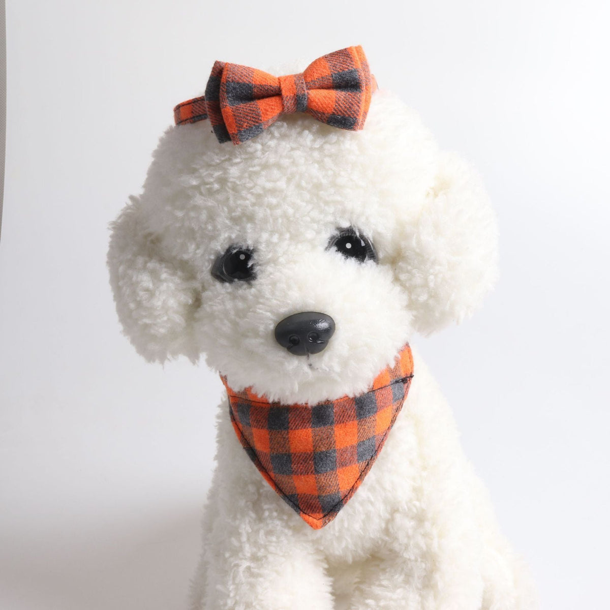 Plaid Cat Collar Set With Bow Tie & Triangle Scarf