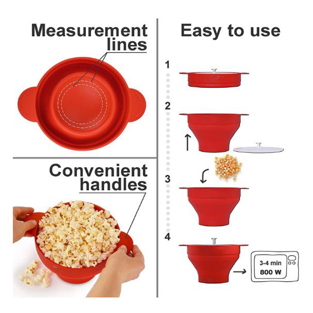 Silicone Microwave Popcorn Bowl That Pops Without Burning