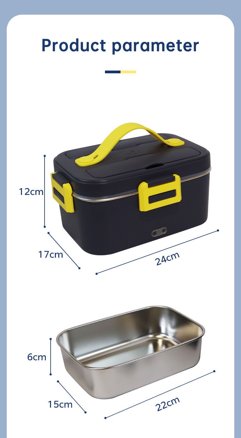 Electric Heated Lunch Box with 12V Car Plug, 1.8L