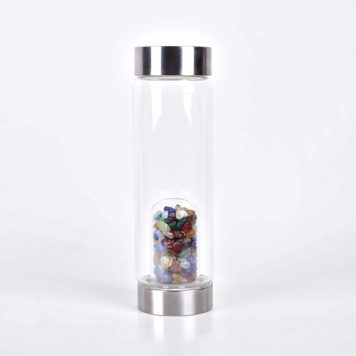 Rose Quartz Glass Water Bottle for Mindful Hydration