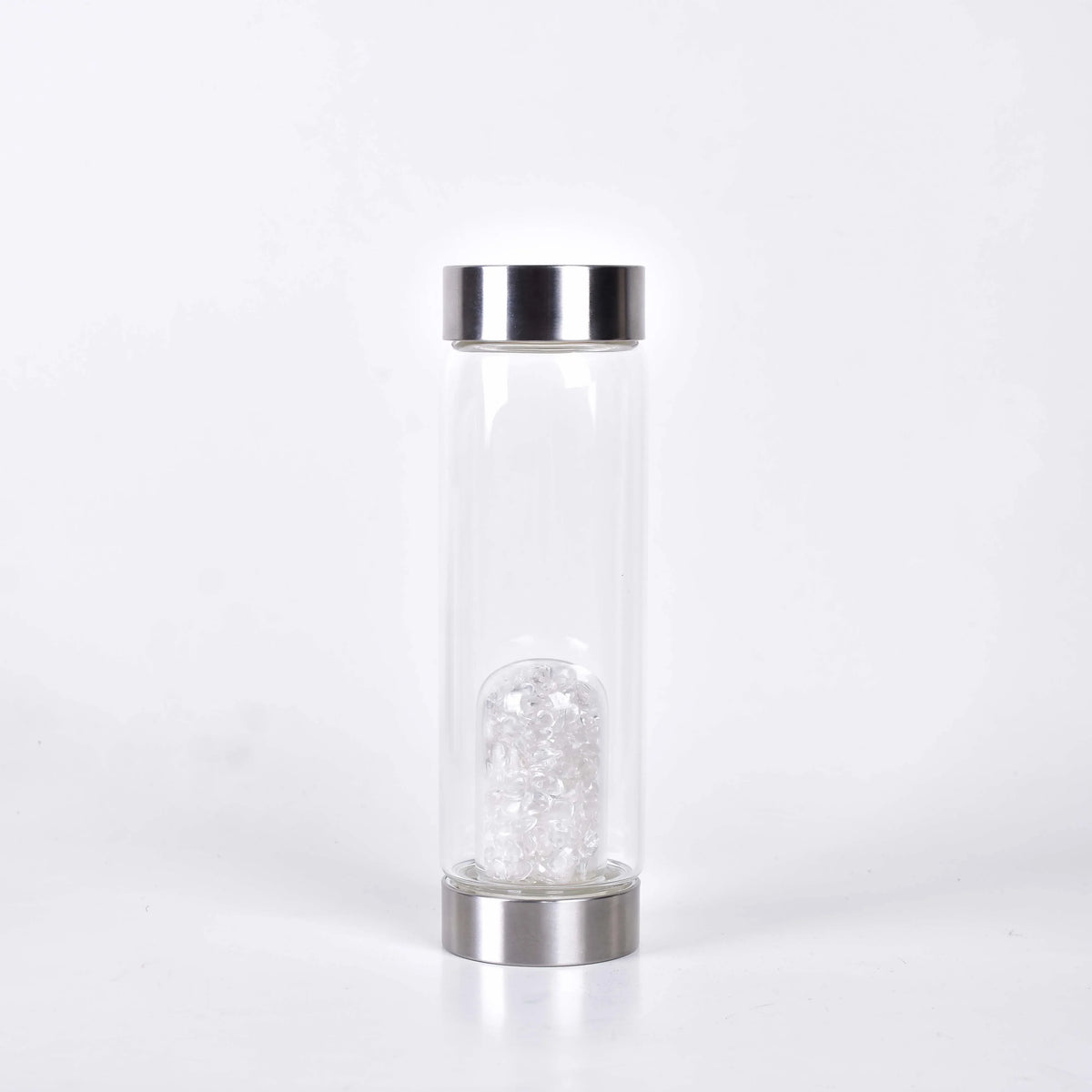 Rose Quartz Glass Water Bottle for Mindful Hydration