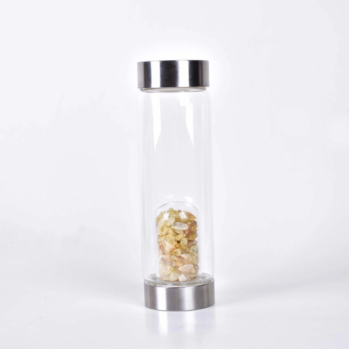 Rose Quartz Glass Water Bottle for Mindful Hydration