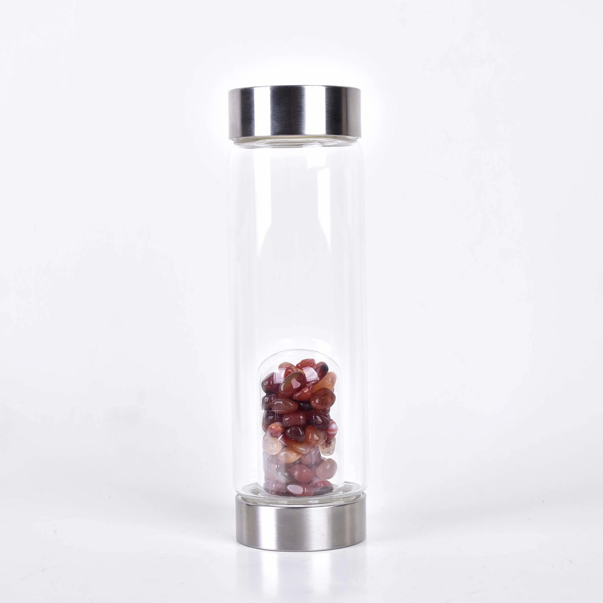 Rose Quartz Glass Water Bottle for Mindful Hydration