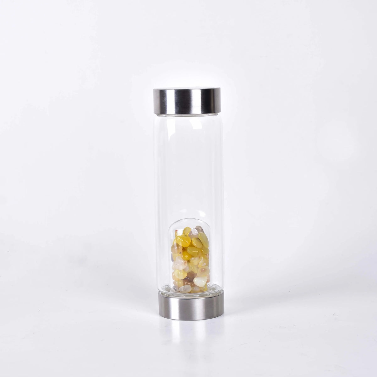 Rose Quartz Glass Water Bottle for Mindful Hydration