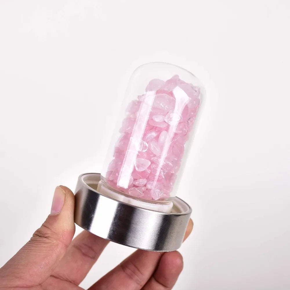 Rose Quartz Glass Water Bottle for Mindful Hydration