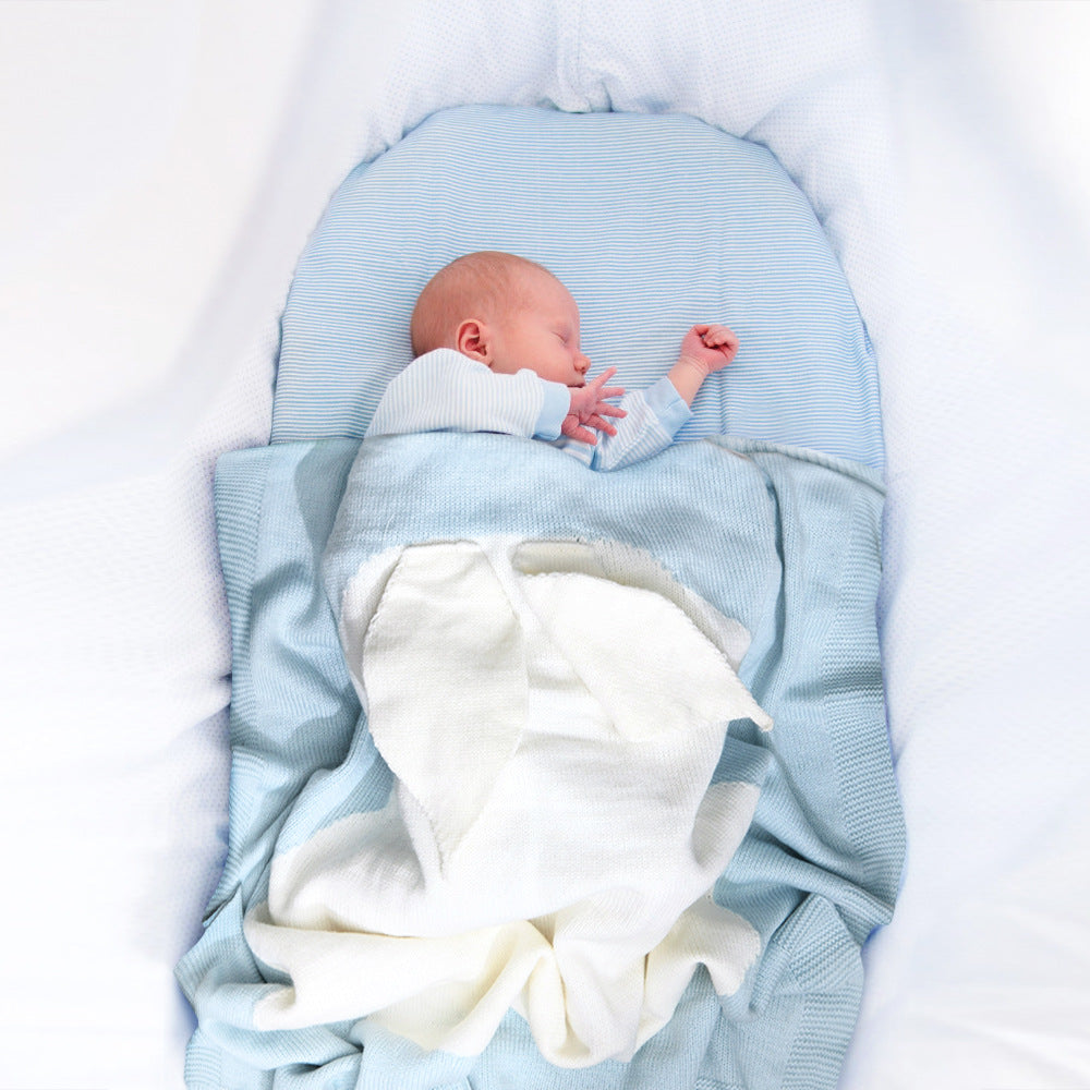 Rabbit Ears Knitted Blanket for Cozy Baby Cuddles