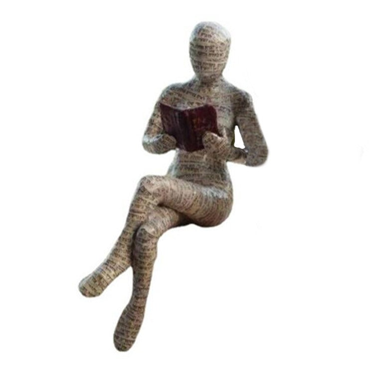 Reading Woman Figurine Literary Bookshelf Decor Accent