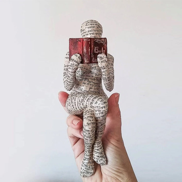 Reading Woman Figurine Literary Bookshelf Decor Accent