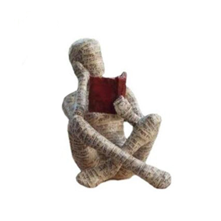 Reading Woman Figurine Literary Bookshelf Decor Accent
