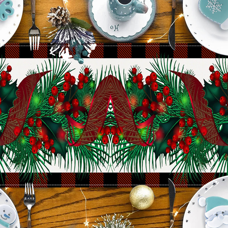 Christmas Table Runner – Festive Red Checkered Decor